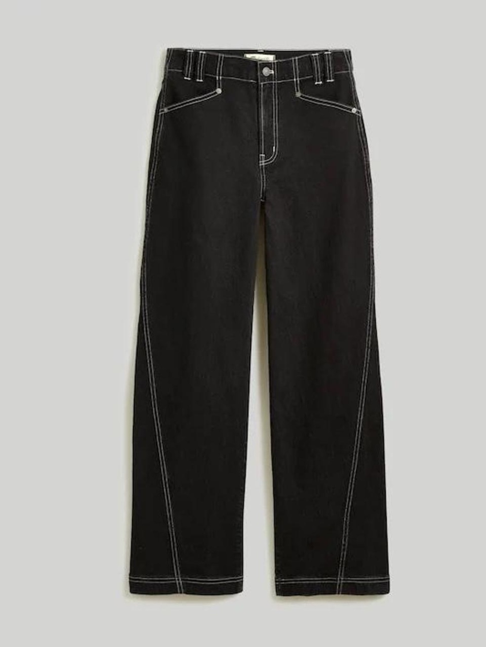 The Petite Perfect Vintage Wide-Leg Jean in Black: Snap Edition